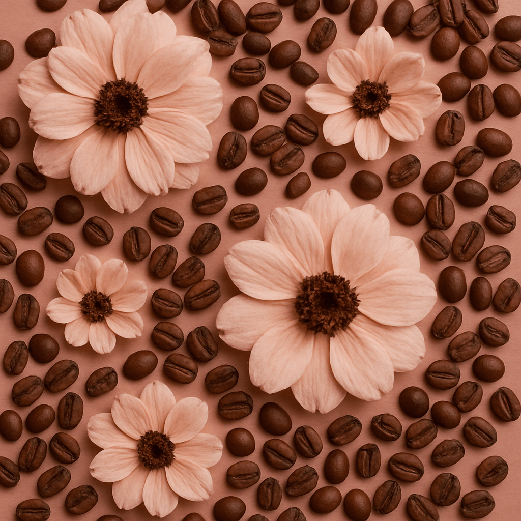 image of coffee beans and flowers
